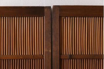 昭和中期　幅狭　竹の桟が風情を漂わせるアンティーク御簾戸(簾戸、簀戸、葭戸、夏障子、夏戸、葦戸)4枚セット