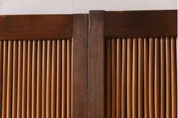 昭和中期　幅狭　竹の桟が風情を漂わせるアンティーク御簾戸(簾戸、簀戸、葭戸、夏障子、夏戸、葦戸)4枚セット