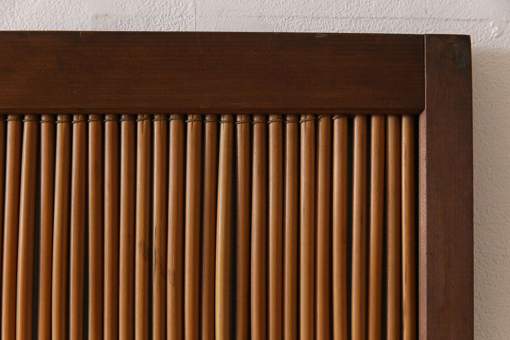 昭和中期　幅狭　竹の桟が風情を漂わせるアンティーク御簾戸(簾戸、簀戸、葭戸、夏障子、夏戸、葦戸)4枚セット