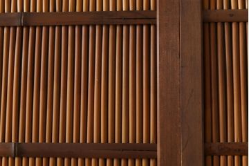 昭和中期　幅狭　竹の桟が風情を漂わせるアンティーク御簾戸(簾戸、簀戸、葭戸、夏障子、夏戸、葦戸)4枚セット