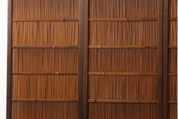 昭和中期　幅狭　竹の桟が風情を漂わせるアンティーク御簾戸(簾戸、簀戸、葭戸、夏障子、夏戸、葦戸)4枚セット