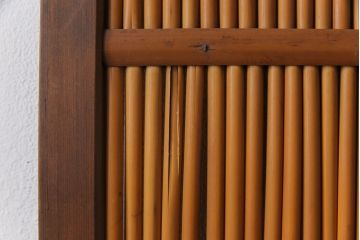 昭和中期　幅狭　竹の桟が風情を漂わせるアンティーク御簾戸(簾戸、簀戸、葭戸、夏障子、夏戸、葦戸)4枚セット