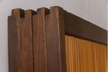 昭和中期　幅狭　竹の桟が風情を漂わせるアンティーク御簾戸(簾戸、簀戸、葭戸、夏障子、夏戸、葦戸)4枚セット