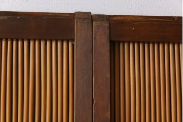 昭和中期　幅狭　竹の桟が風情を漂わせるアンティーク御簾戸(簾戸、簀戸、葭戸、夏障子、夏戸、葦戸)4枚セット