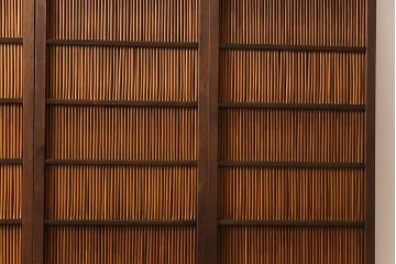 昭和中期　幅狭　竹の桟が風情を漂わせるアンティーク御簾戸(簾戸、簀戸、葭戸、夏障子、夏戸、葦戸)4枚セット