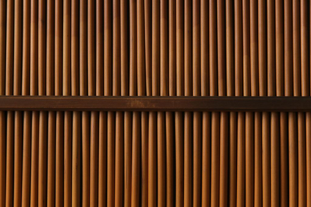 昭和中期　幅狭　竹の桟が風情を漂わせるアンティーク御簾戸(簾戸、簀戸、葭戸、夏障子、夏戸、葦戸)4枚セット