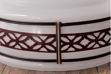 昭和期　花のモチーフが可愛らしいレトロなペンダントライト(天井照明、シェード)(1)