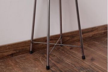 ラフジュ工房オリジナル　細身の鉄脚が格好いい丸スツール(チェア、椅子)