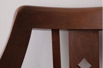 レトロ家具　ナラ材　透かし彫りが可愛らしいレトロな回転チェア(椅子)