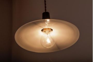 昔懐かしい白い平笠シェードの吊り下げ照明(天井照明、電笠)(3)