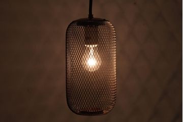 激レア品!　網目のデザインが格好いいアイアン製天井照明(吊り下げ照明)