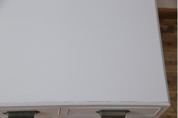 昭和中期　ペイント家具　落ち着いた雰囲気漂う片袖机(デスク、在宅ワーク、在宅用作業台)