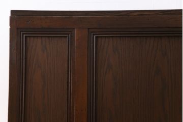 アンティーク家具　和製アンティーク　栗材　重厚な佇まいが存在感を放つ薄型の両袖机(デスク、在宅ワーク、在宅用作業台、カウンターテーブル)