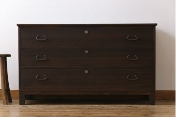 アンティーク家具　和製アンティーク　リメイク品　4尺　しっとりとした和の風情溢れる箪笥ローボード(衣装箪笥、テレビボード)