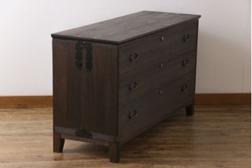 アンティーク家具　和製アンティーク　リメイク品　4尺　しっとりとした和の風情溢れる箪笥ローボード(衣装箪笥、テレビボード)