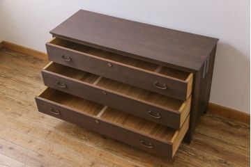 アンティーク家具　和製アンティーク　リメイク品　4尺　しっとりとした和の風情溢れる箪笥ローボード(衣装箪笥、テレビボード)