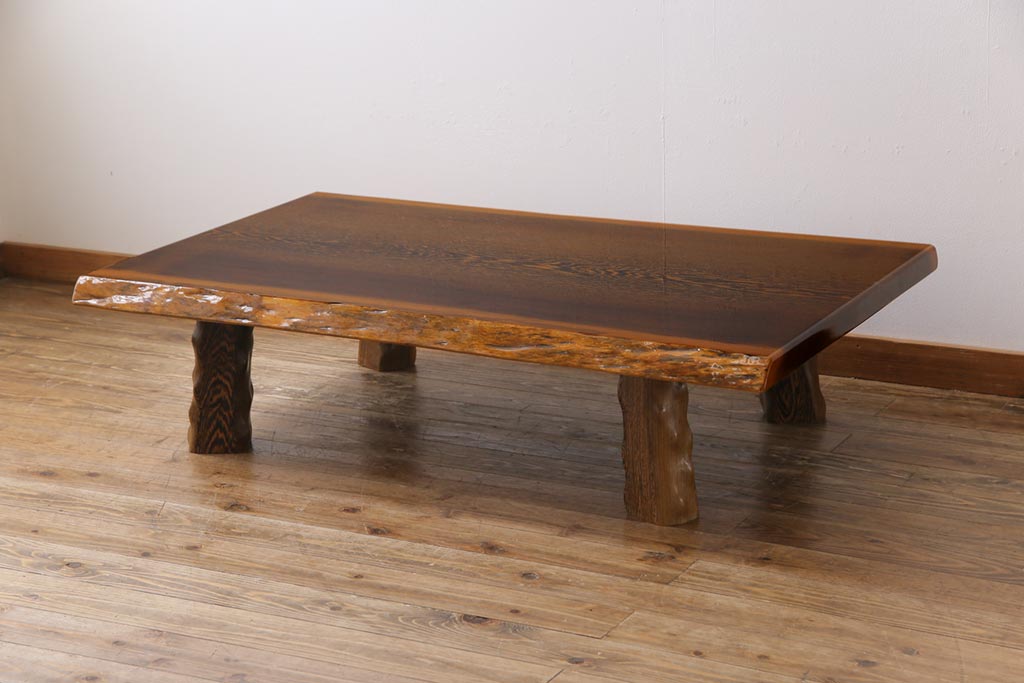 タガヤサン　鉄刀木　高級座卓　ローテーブル　シタン、コクタン Yahoo!オークション - 最高級 銘木 鉄刀木/タガヤサン 無垢一枚