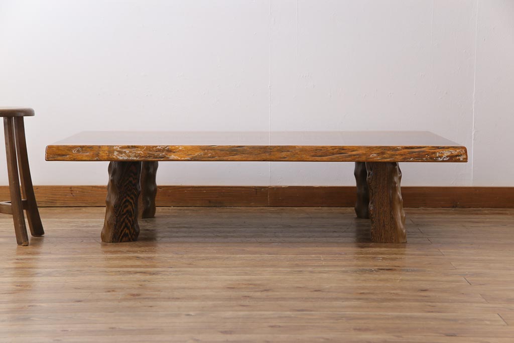 無垢材・鉄刀木（タガヤサン）の座卓 銘木/鉄刀木 無垢 唐木 タガヤサン 座卓テーブル インテリア