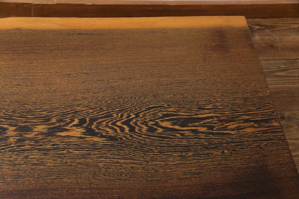 民芸家具　ビンテージ　鉄刀木(タガヤサン)　艶やかな質感と濃淡の杢目が美しいセンターテーブル(定価50万円)(座卓)