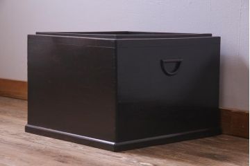 アンティーク雑貨　和製アンティーク　紫檀　美しい木味が楽しめる角火鉢(手あぶり、箱火鉢)