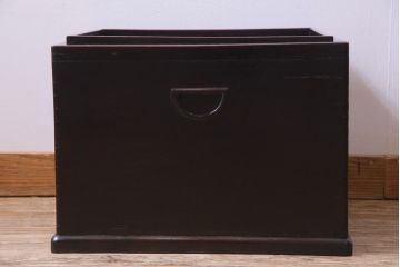 アンティーク雑貨　和製アンティーク　紫檀　美しい木味が楽しめる角火鉢(手あぶり、箱火鉢)