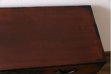 アンティーク家具　和製アンティーク　漆塗り　3尺　華やかさと風情を感じる最上箪笥(時代箪笥)