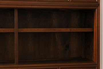 アンティーク家具　最高級　特別注文造り　三方ケヤキ無垢材の二段重ね水屋箪笥(茶箪笥、収納棚、食器棚)