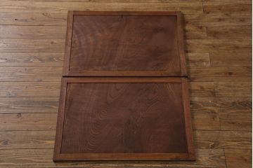 アンティーク家具　最高級　特別注文造り　三方ケヤキ無垢材の二段重ね水屋箪笥(茶箪笥、収納棚、食器棚)
