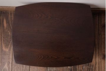レトロ家具　昭和レトロ　栓材一枚板　味のある風合いと木目が趣のある豆ちゃぶ台(ローテーブル、花台)