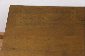 リメイク家具　ナラ材　素朴な木の風合いがレトロなセンターテーブル(ローテーブル、リビングテーブル、作業台)
