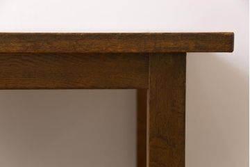 リメイク家具　ナラ材　素朴な木の風合いがレトロなセンターテーブル(ローテーブル、リビングテーブル、作業台)