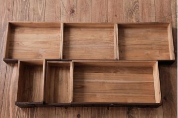 アンティーク家具　昭和初期　銅金具　総桐材　柔らかな木肌が味わいのある小箪笥(ローチェスト、桐箪笥、桐たんす)