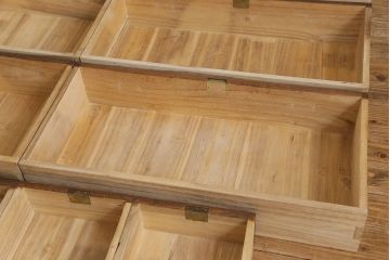 アンティーク家具　大正ロマン　上手物　結霜ガラスとダイヤガラスが上品な衣装箪笥(収納棚、引き出し、チェスト)