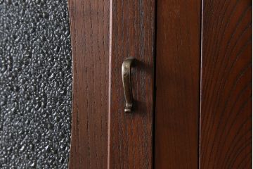 アンティーク家具　大正ロマン　上手物　結霜ガラスとダイヤガラスが上品な衣装箪笥(収納棚、引き出し、チェスト)