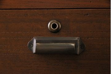 アンティーク家具　大正ロマン　上手物　結霜ガラスとダイヤガラスが上品な衣装箪笥(収納棚、引き出し、チェスト)