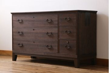 アンティーク家具　和製アンティーク　リメイク　桐材　シンプルで使い勝手の良い箪笥サイドチェスト(サイドボード、引き出し、桐箪笥、桐たんす)