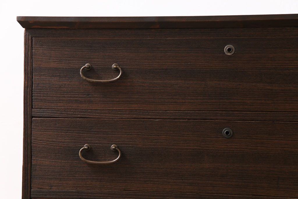 アンティーク家具　和製アンティーク　リメイク　桐材　シンプルで使い勝手の良い箪笥サイドチェスト(サイドボード、引き出し、桐箪笥、桐たんす)