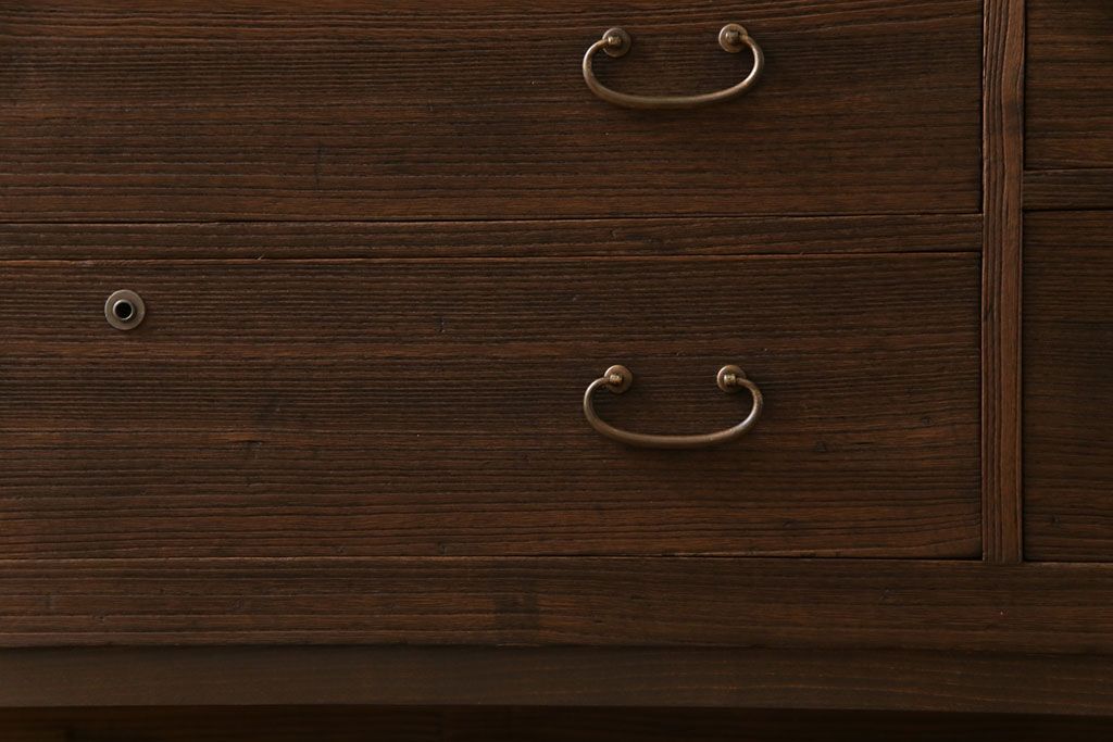 アンティーク家具　和製アンティーク　リメイク　桐材　シンプルで使い勝手の良い箪笥サイドチェスト(サイドボード、引き出し、桐箪笥、桐たんす)