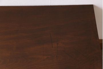 古材リメイク　朴の木(ホオノキ)　一枚板を使ったシンプルな鉄脚サイドテーブル(センターテーブル)