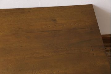 リメイク家具　ナラ材　素朴な木の風合いがレトロなセンターテーブル(ローテーブル、リビングテーブル、作業台)(1)