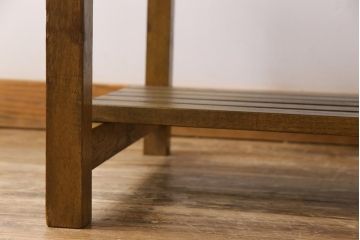 リメイク家具　ナラ材　素朴な木の風合いがレトロなセンターテーブル(ローテーブル、リビングテーブル、作業台)(1)