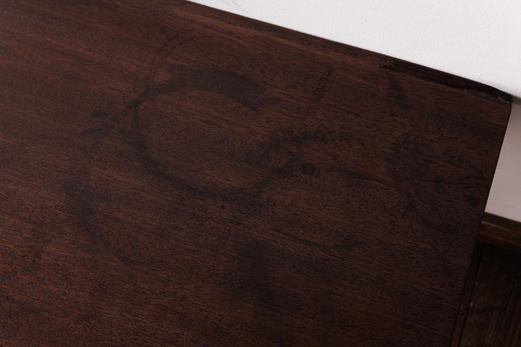 ラフジュ工房オリジナル　古い木の質感が味わい深いシンプルな鉄脚サイドテーブル(センターテーブル、花台、飾り台)