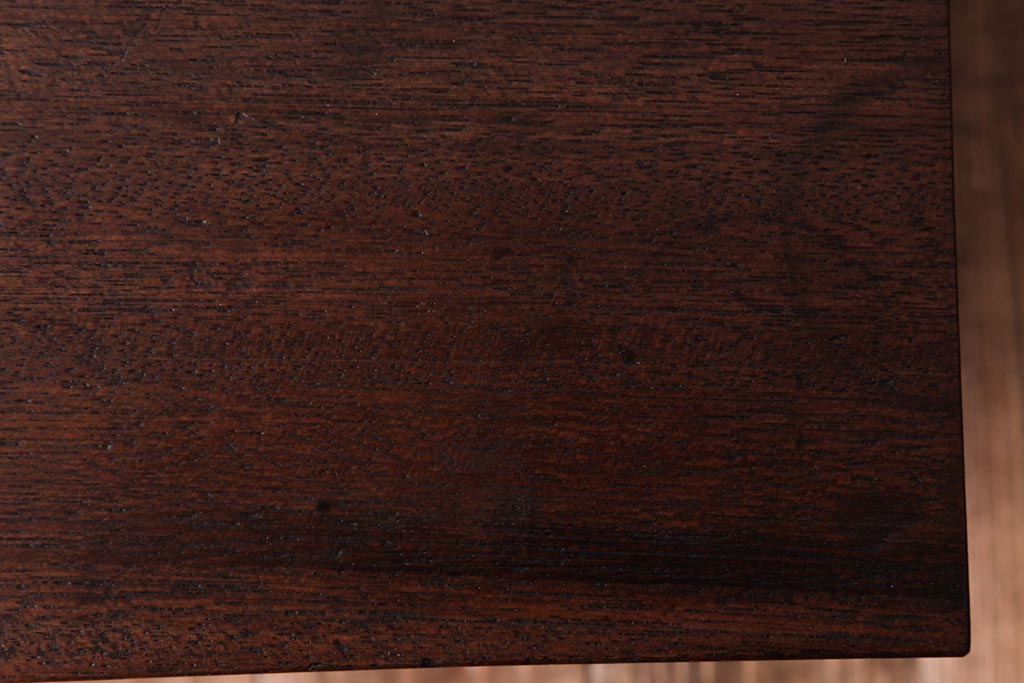 ラフジュ工房オリジナル　古い木の質感が味わい深いシンプルな鉄脚サイドテーブル(センターテーブル、花台、飾り台)