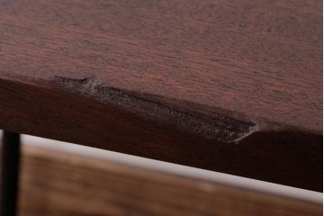 ラフジュ工房オリジナル　古い木の質感が味わい深いシンプルな鉄脚サイドテーブル(センターテーブル、花台、飾り台)