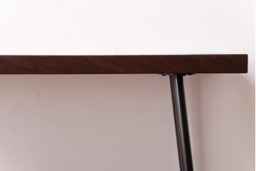 ラフジュ工房オリジナル　古い木の質感が味わい深いシンプルな鉄脚サイドテーブル(センターテーブル、花台、飾り台)