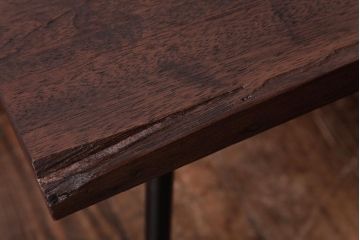 ラフジュ工房オリジナル　古い木の質感が味わい深いシンプルな鉄脚サイドテーブル(センターテーブル、花台、飾り台)