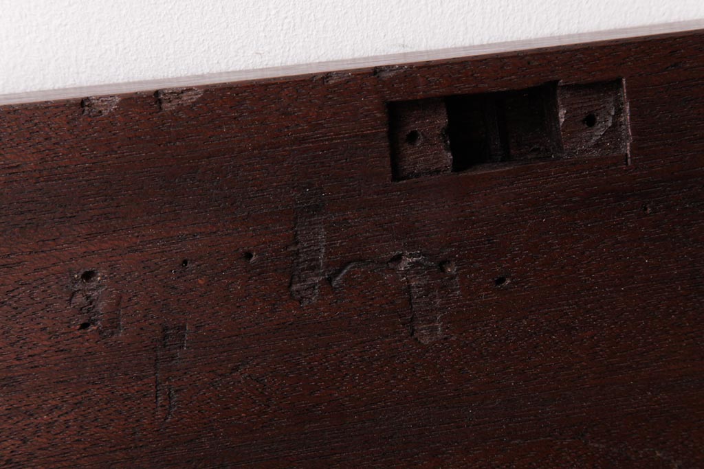 ラフジュ工房オリジナル　古い木の質感が味わい深いシンプルな鉄脚サイドテーブル(センターテーブル、花台、飾り台)