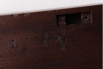 ラフジュ工房オリジナル　古い木の質感が味わい深いシンプルな鉄脚サイドテーブル(センターテーブル、花台、飾り台)