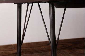 古材リメイク　異素材ミックスがお洒落な鉄脚サイドテーブル(センターテーブル、ベンチ、飾り台)