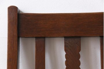 アンティーク家具　イギリスアンティーク　オーク材　挽き物の脚が目を引くダイニングチェア(ワークチェア、椅子)(3)